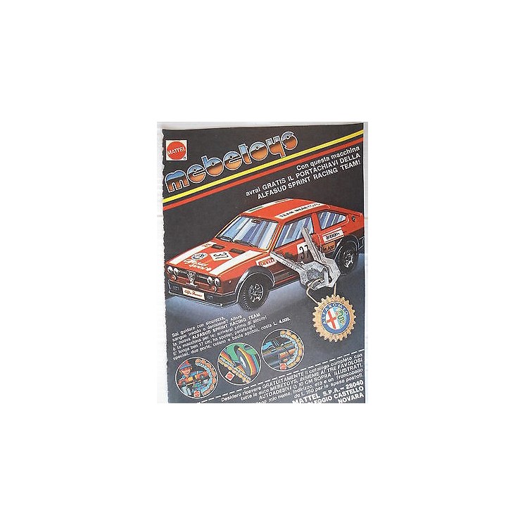 P.70.20 Pubblicita' Advertising Mattel Mebetoys Alfasud 1970 Clippi...
