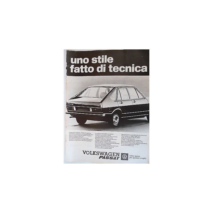 P.70.21 Pubblicita' Advertising Volkswagen Passat Auto 1970 Clippin...