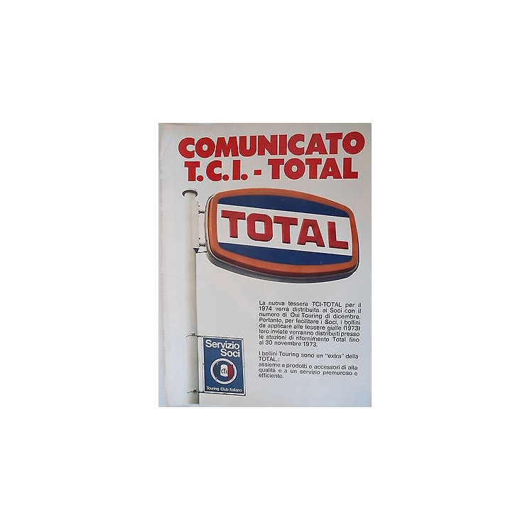 P.70.26 Pubblicita' Advertising T.C.I.-Total carburanti 1970 Clippi...