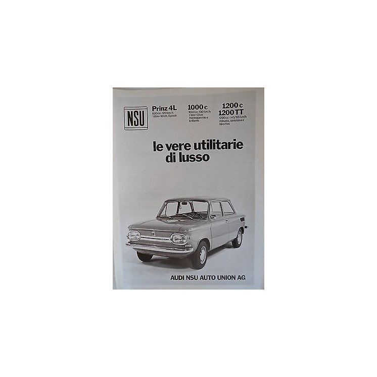 P.70.28 Pubblicita' Advertising Audi Nsu Auto 1970 Clipping Riv.Tur...