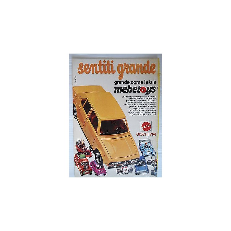 P.70.30 Pubblicita' Advertising Mattel Mebetoys Berlina 1970 Clippi...