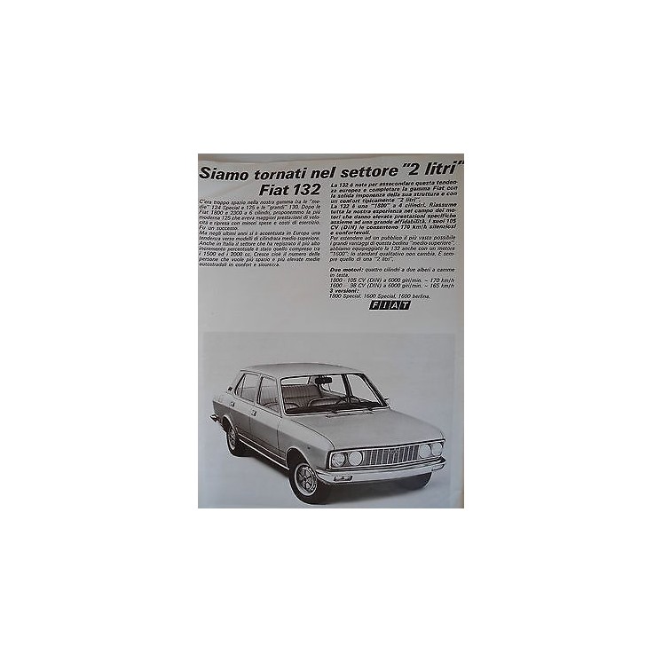 P.70.32 Pubblicita' Advertising FIAT 132 automobili 1970 Clipping R...