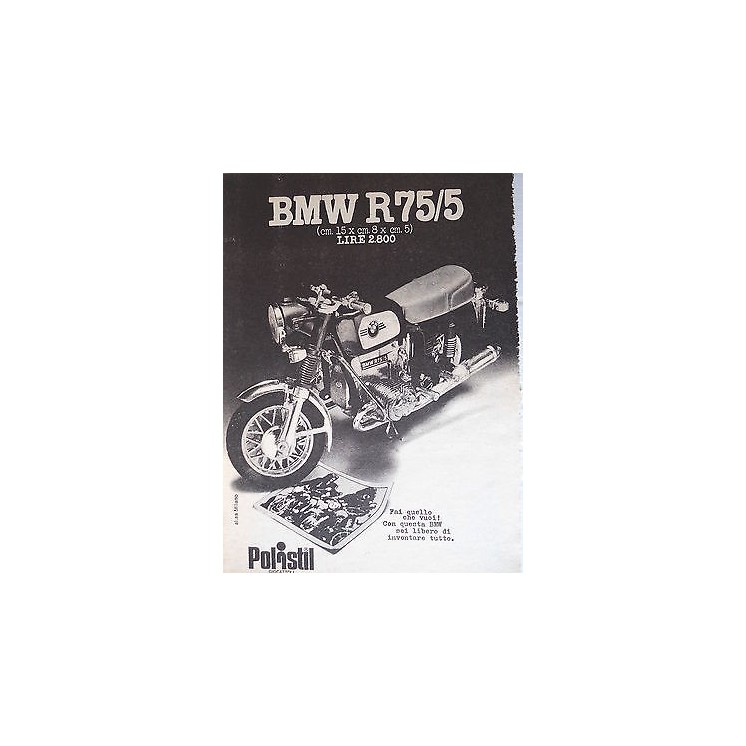 P.70.34 Pubblicita' Advertising Polistil BMW R75/5 1970 Clipping fu...