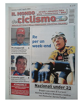 Il Mondo del Ciclismo n 14del 3apr 2003 Corioni-Grillo-Coppi-Bartali  [SR]