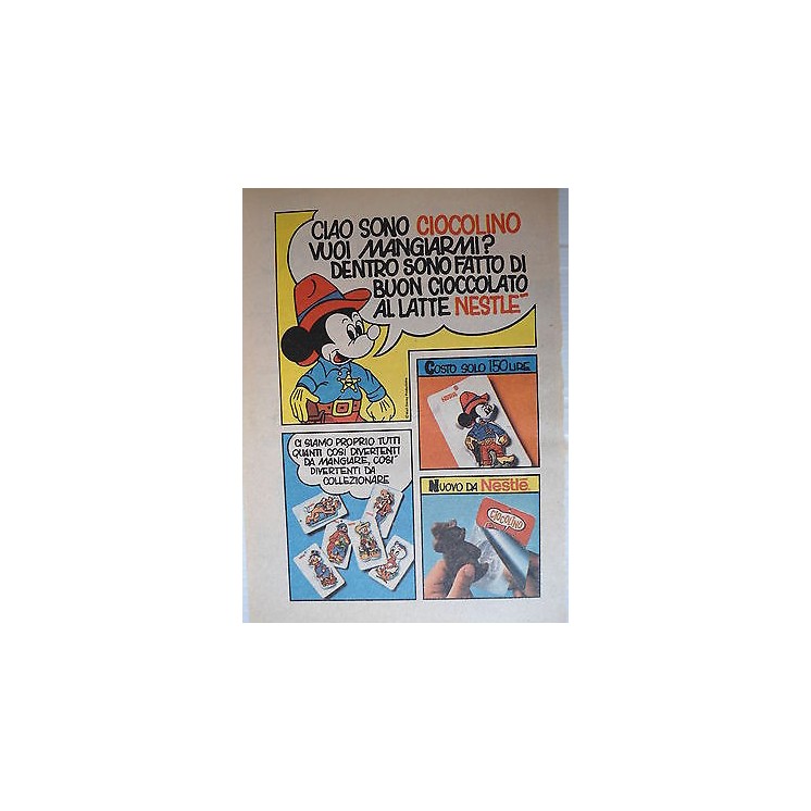 P.70.39 Pubblicita' Advertising Nestle' Cioccolino 1970 Clipping fu...