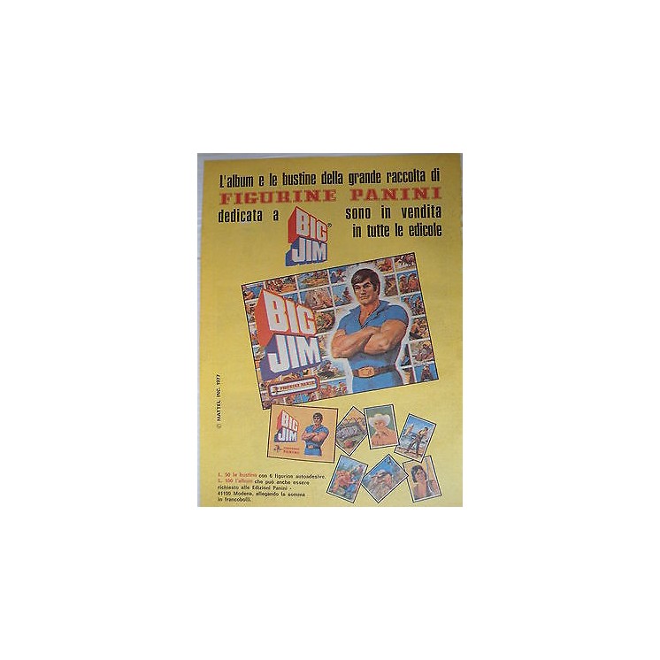 P.70.40 Pubblicita' Advertising Panini Big Jim Figurine 1970 Clippi...