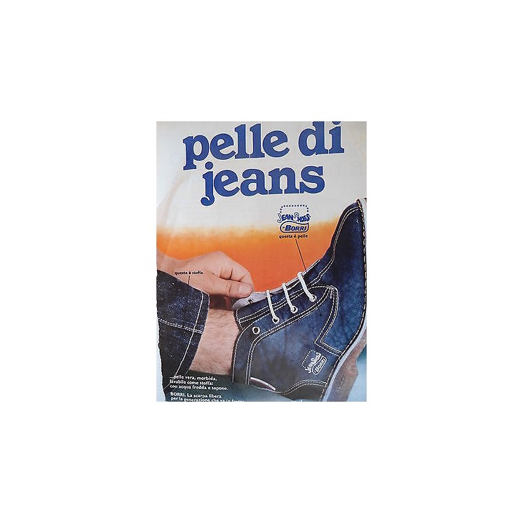 P.70.40 Pubblicita' Advertising Borri scarpe pelle di jeans 1970 Cl...