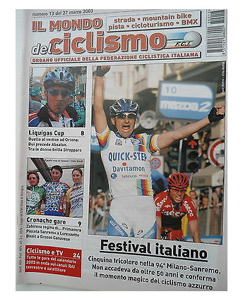 Il Mondo del Ciclismo n13del 27mar  2003 Bui-Absalon-Pozzato   [SR]