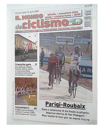 Il Mondo del Ciclismo n16del 17apr 2003 Klier-Petegem-Lunghi   [SR]