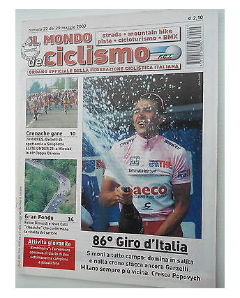 Il Mondo del Ciclismo n22del 29mag 2003  Simoni-Belletti-Gimondi-Popovich  [SR]