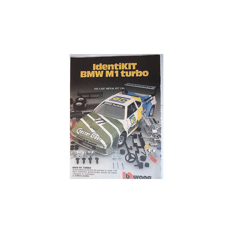 P.70.77 Pubblicita' Advertising Burago BMW M1 turbo 1970 Clipping f...