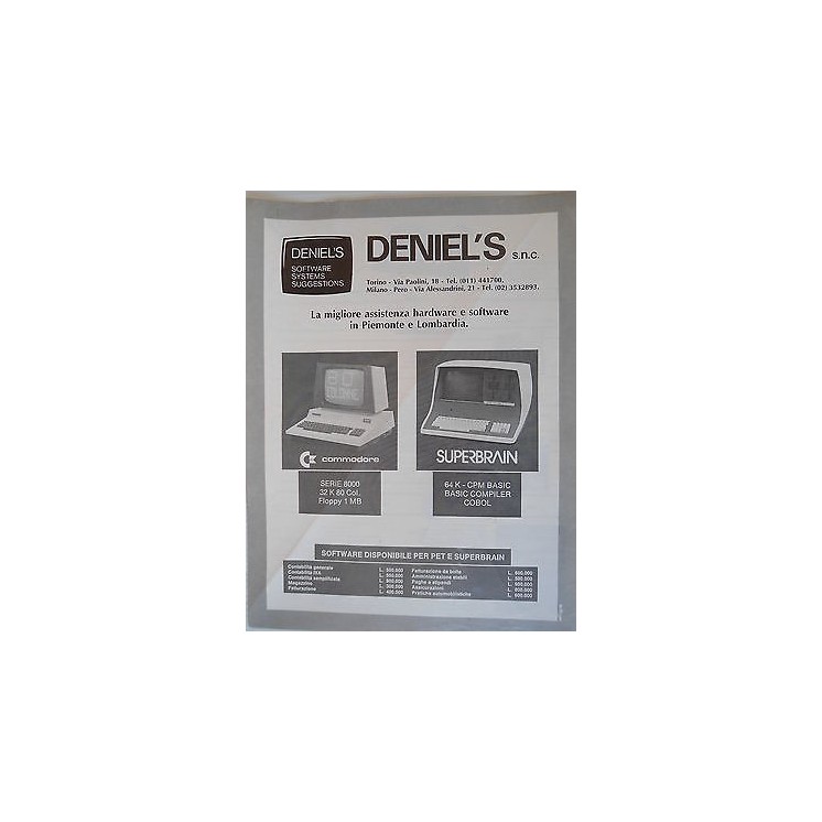 P.80.01 Pubblicita' Advertising Deniel's Software systems 1980 Clip...