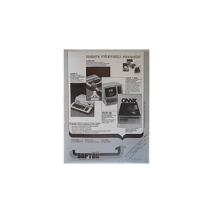P.80.02 Pubblicita' Advertising Softec Sistemi informatici 1980 Cli...
