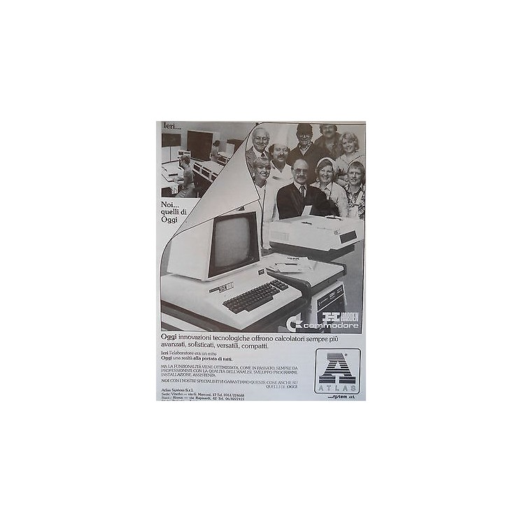 P.80.03 Pubblicita' Advertising Atlas Calcolatori comp. 1980 Clippi...