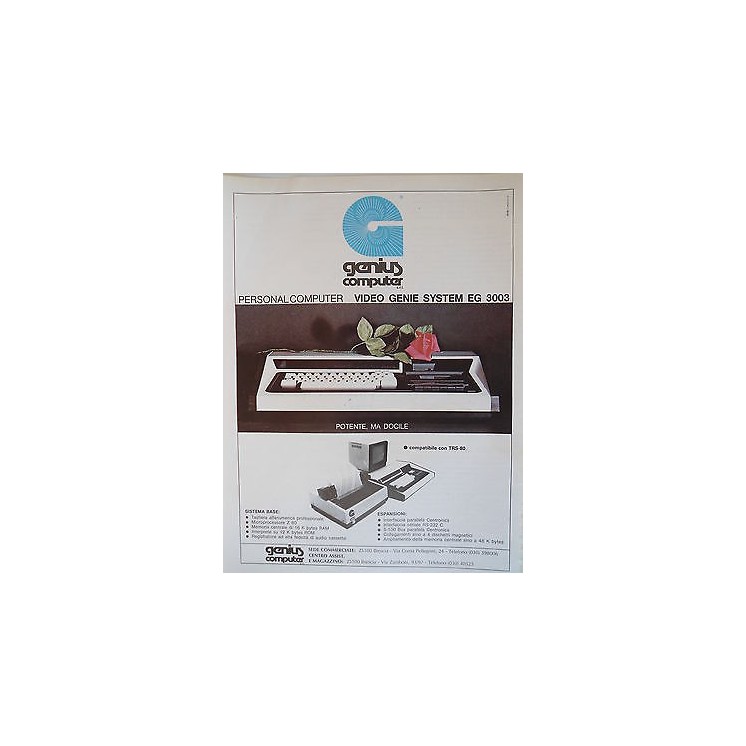 P.80.04 Pubblicita' Advertising Genius Computer EG3003 1980 Clippin...