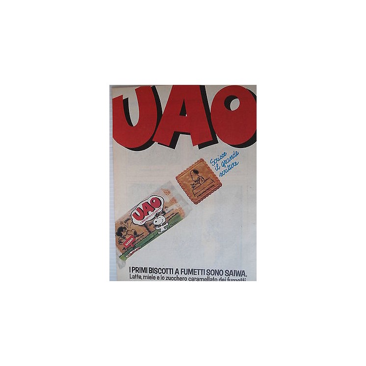 P.80.07 Pubblicita' Advertising Saiwa UAO biscotti fumetti 1980 Cli...