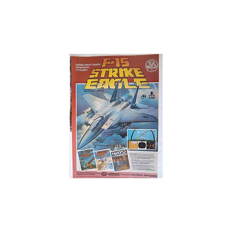 P.80.08 Pubblicita' Advertising F-15 strike Eagle C64,Atari 1980 Cl...