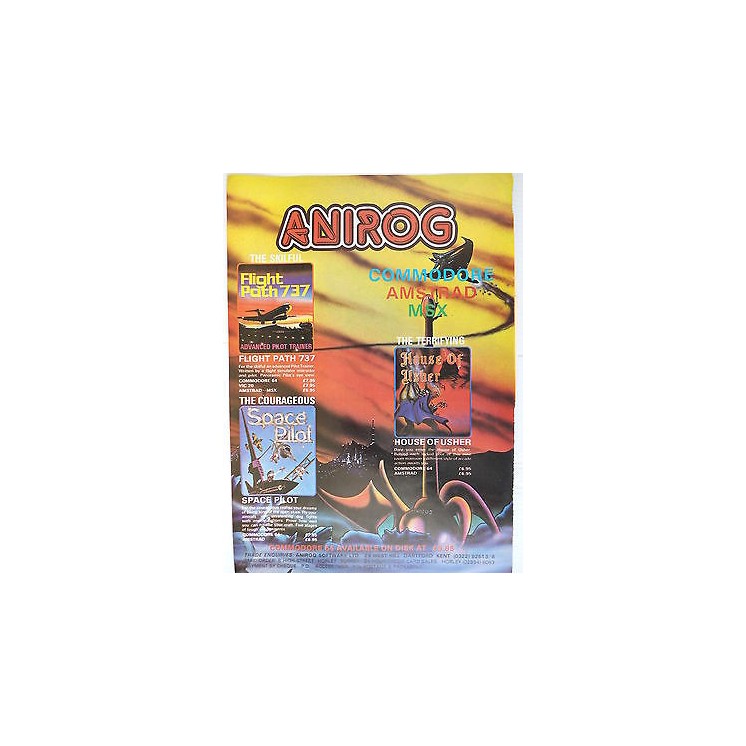 P.80.13 Pubblicita' Advertising Anirog-Space Pilot C64,MSX 1980 Cli...