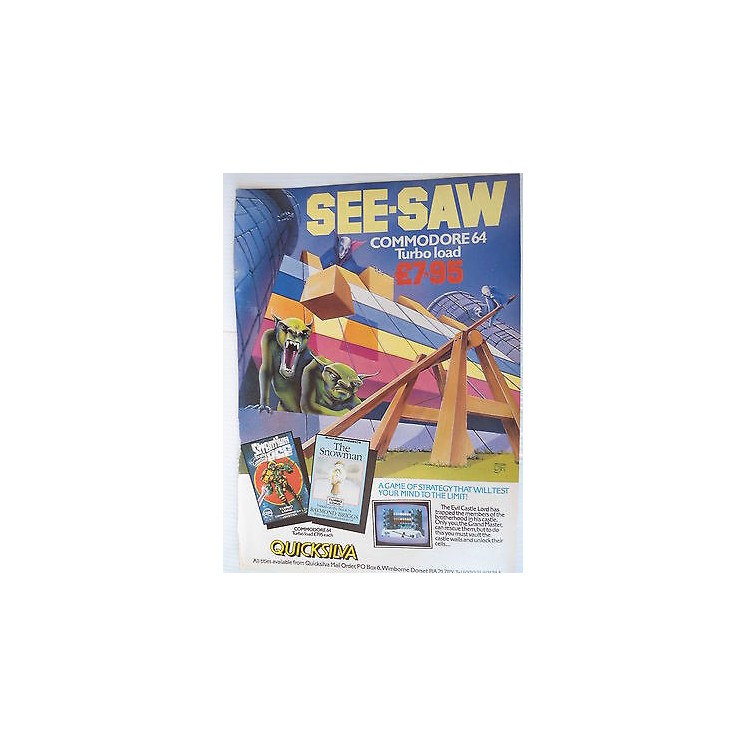 P.80.23 Pubblicita' Advertising See-Saw C64 Turbo load 1980 Clippin...