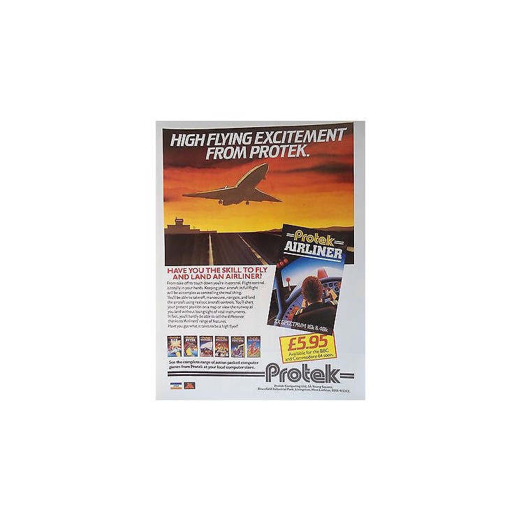P.80.40 Pubblicita' Advertising Protek-Airlliner BBC-C64 1980 Clipp...