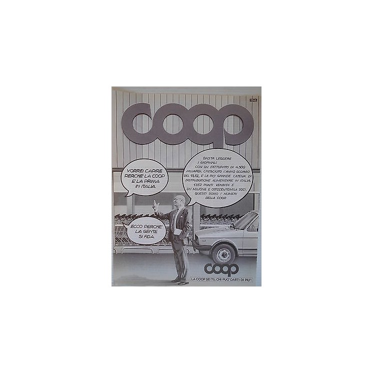 P.83.04 Pubblicita' Advertising COOP Supermercati 1983 Clipping Riv...