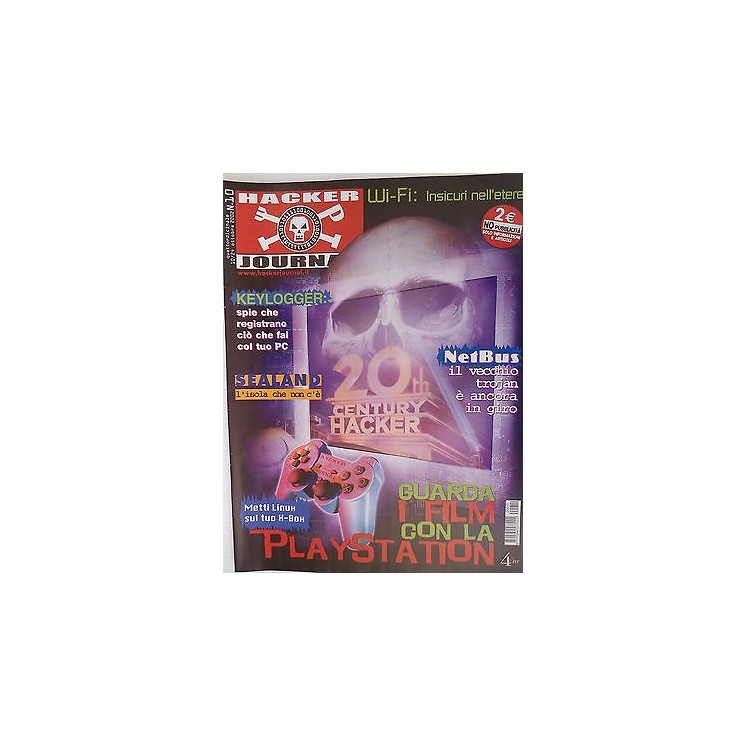 Hacker Journal n. 10 10-24 Ott 2002 Ed 4Ever Wi-Fi Keylogger NetBus...