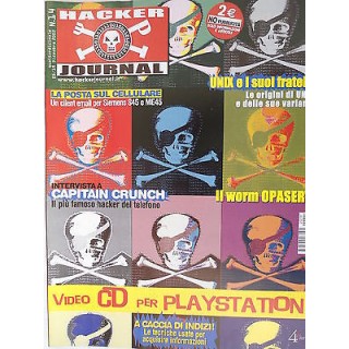 Hacker Journal n. 14 29 Dic 2002 Ed 4Ever Unix CapitanCrunch Cd Pla...