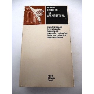 BRUNO ZEVI: Editoriali di architettura PBE 359 - 1979 EINAUDI A53  ...