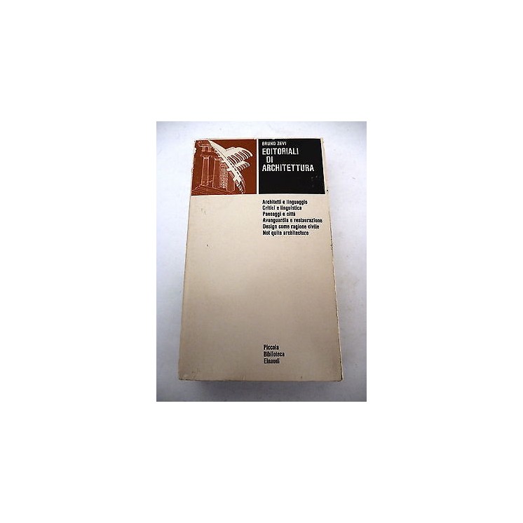 BRUNO ZEVI: Editoriali di architettura PBE 359 - 1979 EINAUDI A53  ...