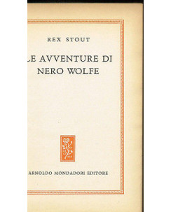 Rex Stout: Le avventure di NERO WOLFE 1a ed. 1952 Omnibus Mondadori A22