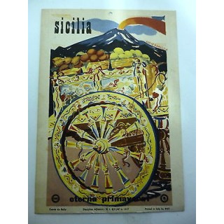 CARTONCINO DA MURO "" SICILIA "" 1947 - manifesto Giulio D'angelo F...