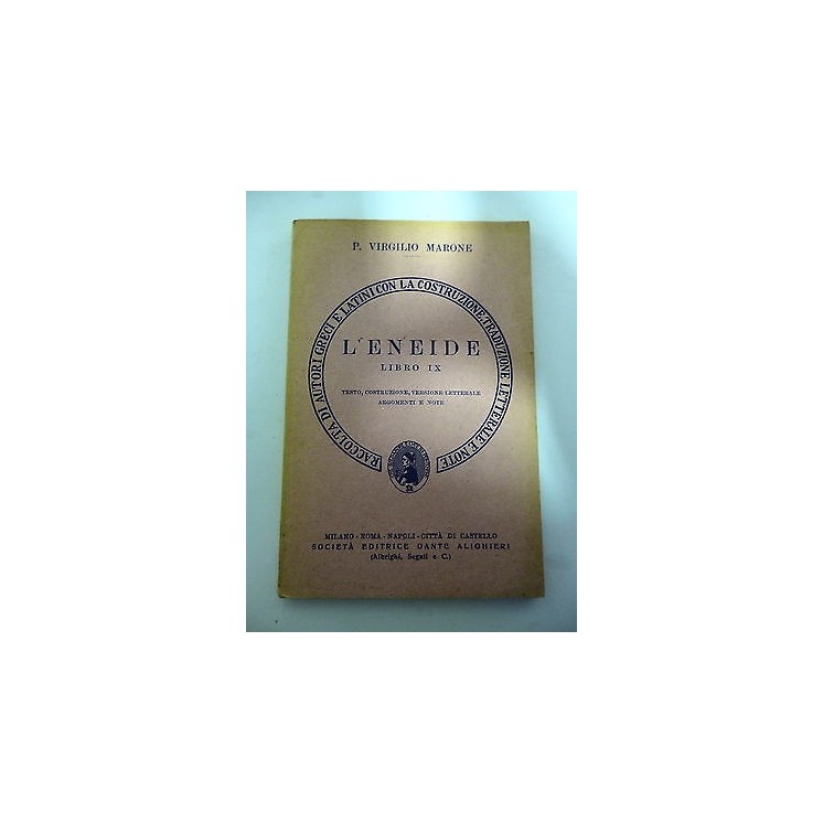 P.VIRGILIO MARONE: L'Eneide [LIBRO IX], XII ED. 1968 SOC. EDIT. D. ...