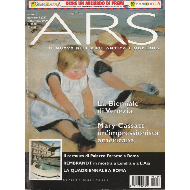 ARS n.21 09/1999:La Biennale di Venezia - Cassatt - Ed. DeAgostini/...