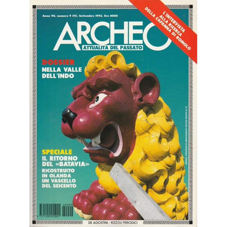 Archeo n 91 1992 - Nella valle dell'Indo ed.De Agostini  3,20€
