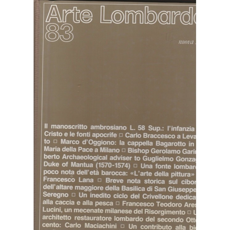 Arte Lombarda 83 - Nuova serie ed.Il Vaglio cultura arte FF14  15,20€