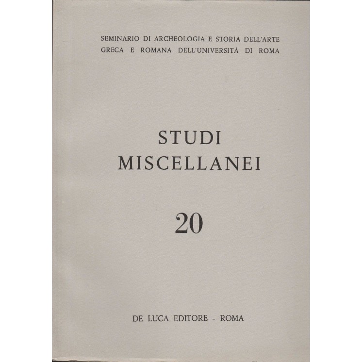 AAVV: Studi Miscellanei 20 ed.De Luca FF03  20,20€