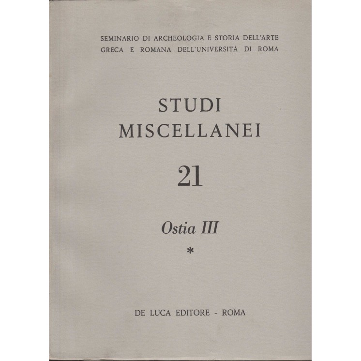 AAVV: Studi Miscellanei 21 Ostia III * ed.De Luca FF03  20,20€
