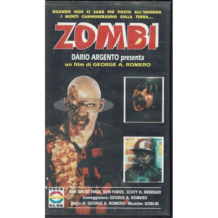 042 VHS Zombi Dario argento presenta film di Romero Eden Club EVM042 RARA